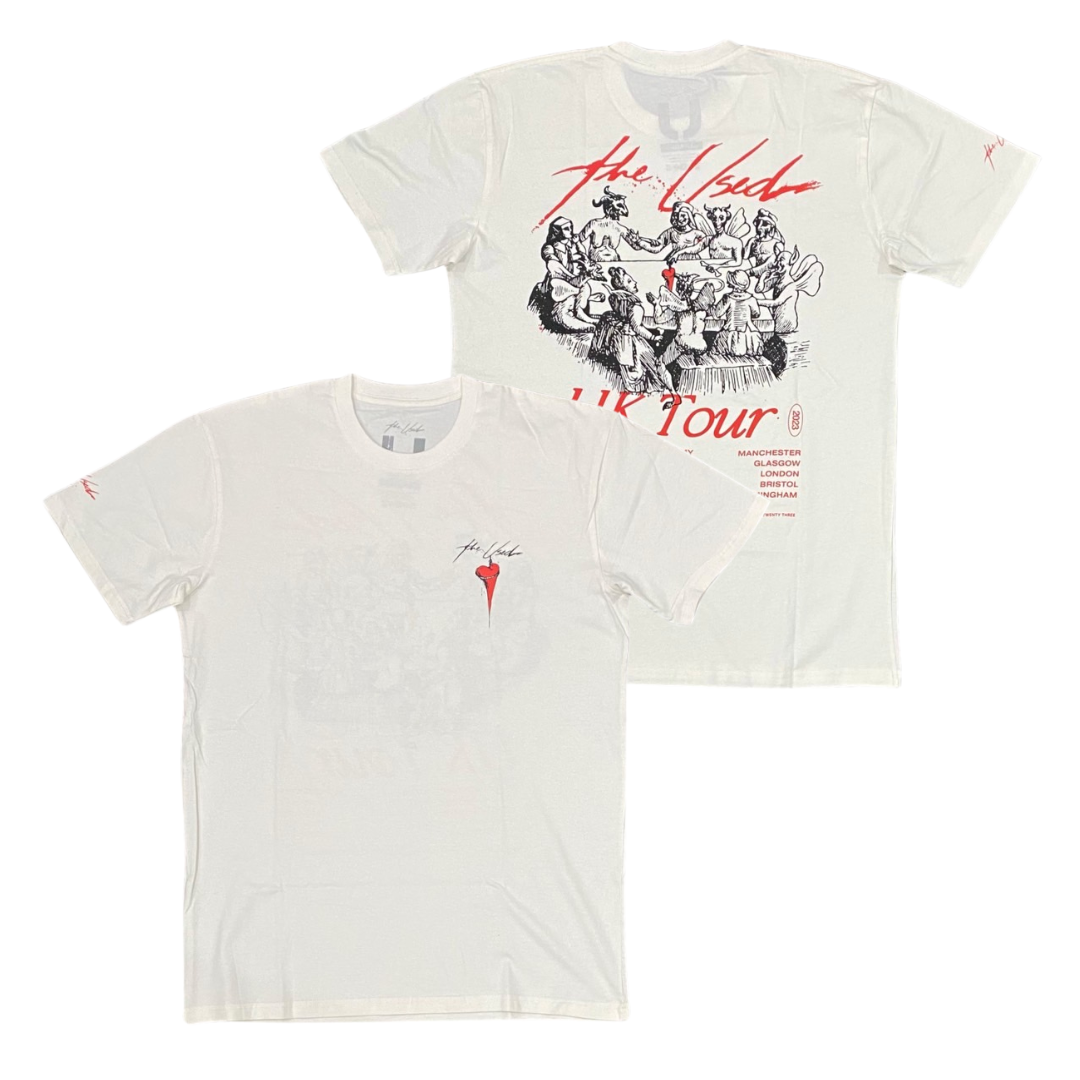 THE USED Short Sleeve T-Shirt: Ecru 2023 UK Tour