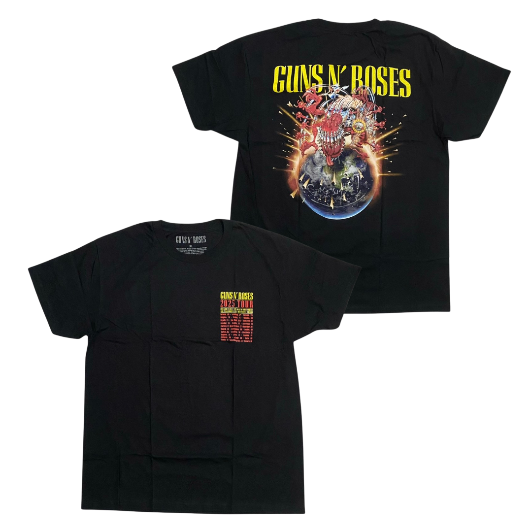 GUNS N' ROSES Short Sleeve T-Shirt: Reverse Tour Admat 2025
