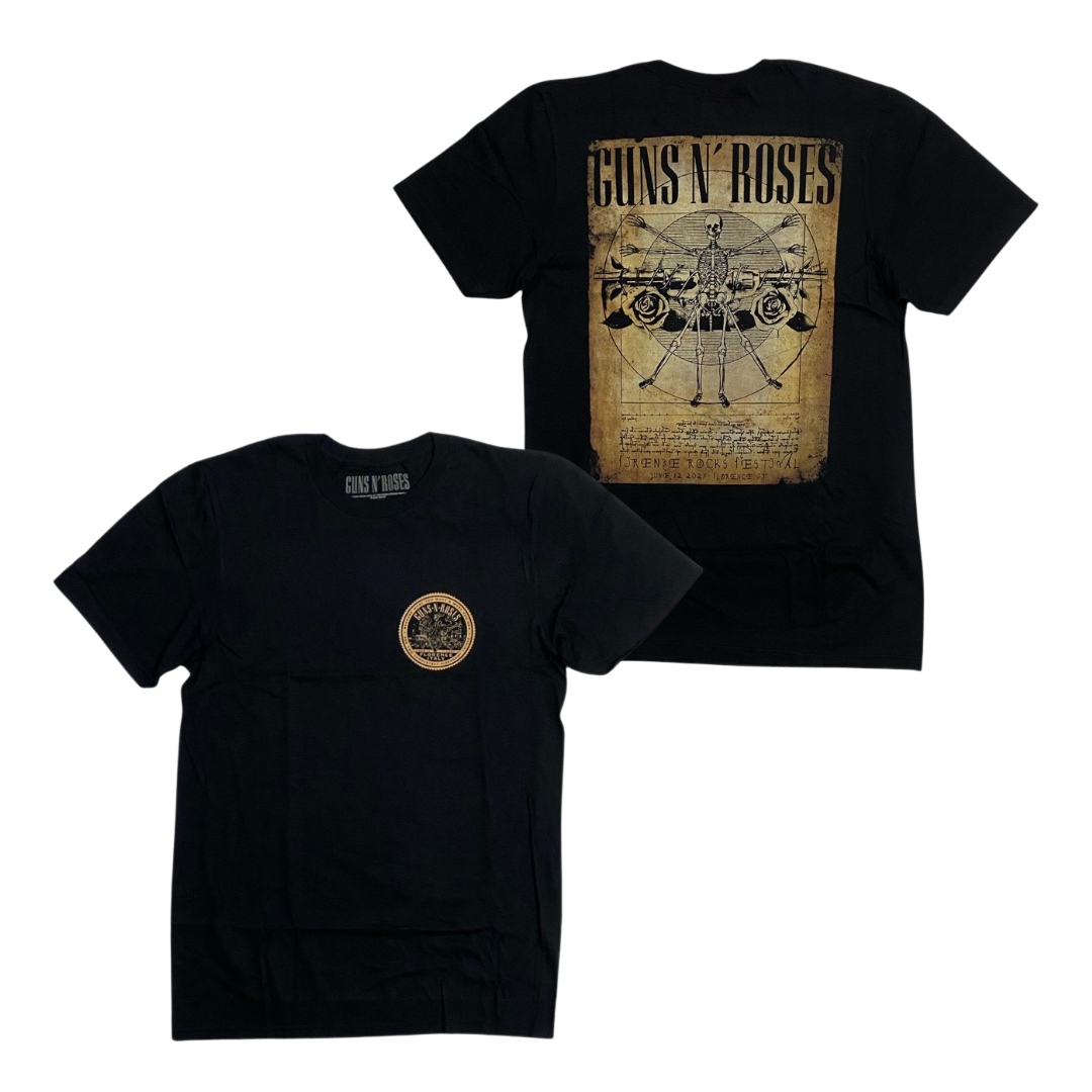GUNS N' ROSES Short Sleeve T-Shirt: Exclusive Florence Italy