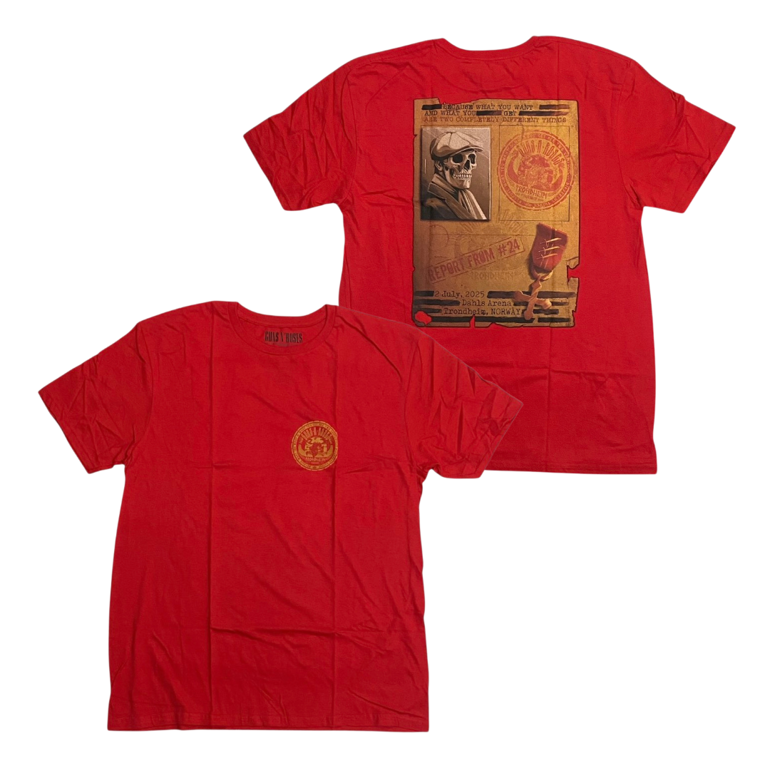 GUNS N' ROSES Short Sleeve T-Shirt: Exclusive Trondheim Norway