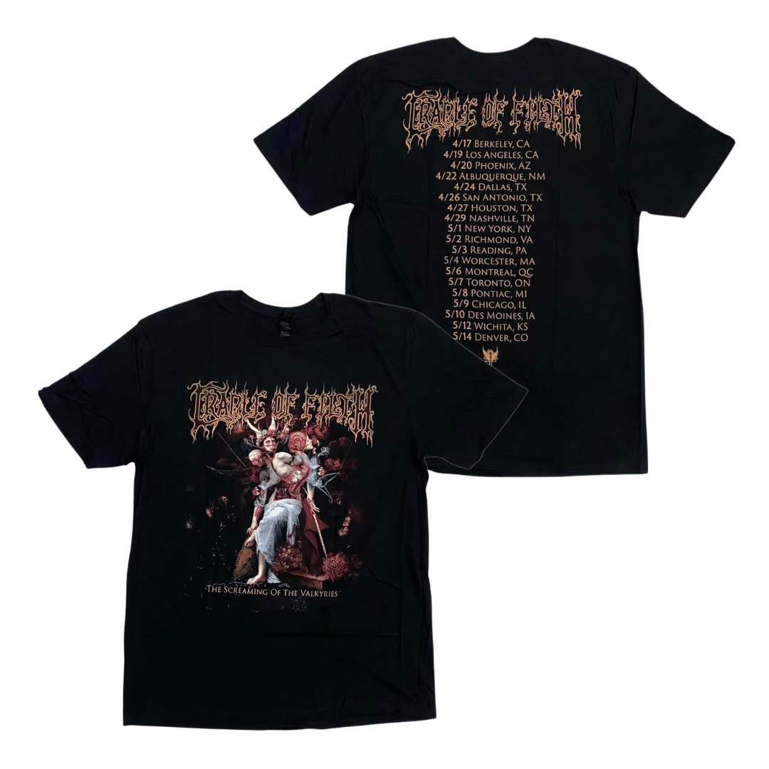 CRADLE OF FILTH Short Sleeve T-Shirt: The Screaming Of The Valkyries 2025 Tour