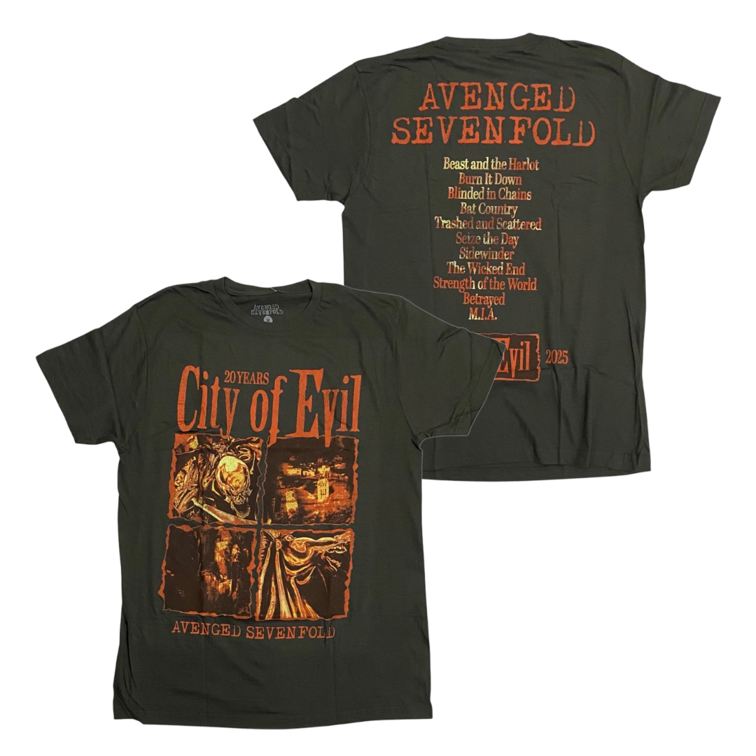 AVENGED SEVENFOLD Short Sleeve T-Shirt: City Of Evil 20th Anniversary