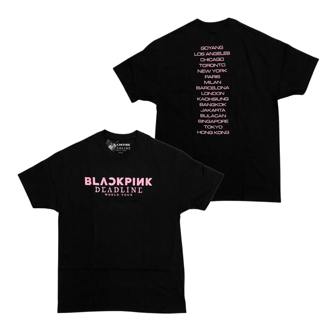 BLACKPINK Short Sleeve T-Shirt: Deadline World Tour Stops