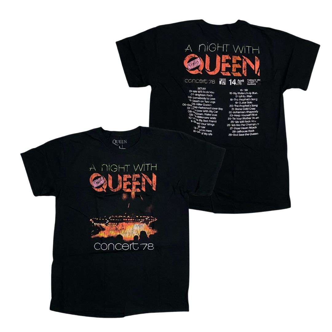 QUEEN Short Sleeve T-Shirt: A Night With Queen Concert 1978