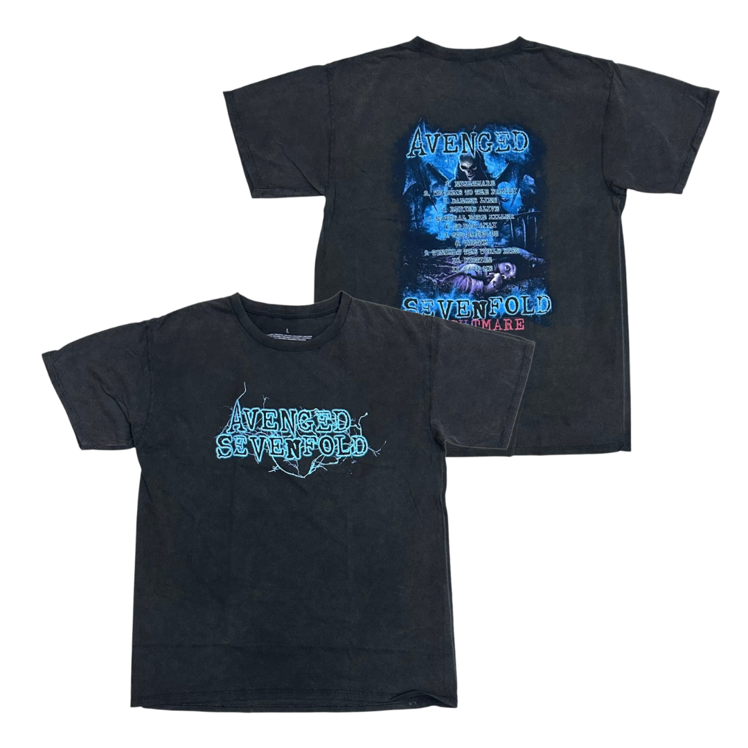 AVENGED SEVENFOLD Short Sleeve T-Shirt: Nightmare Tour Vintage Washed