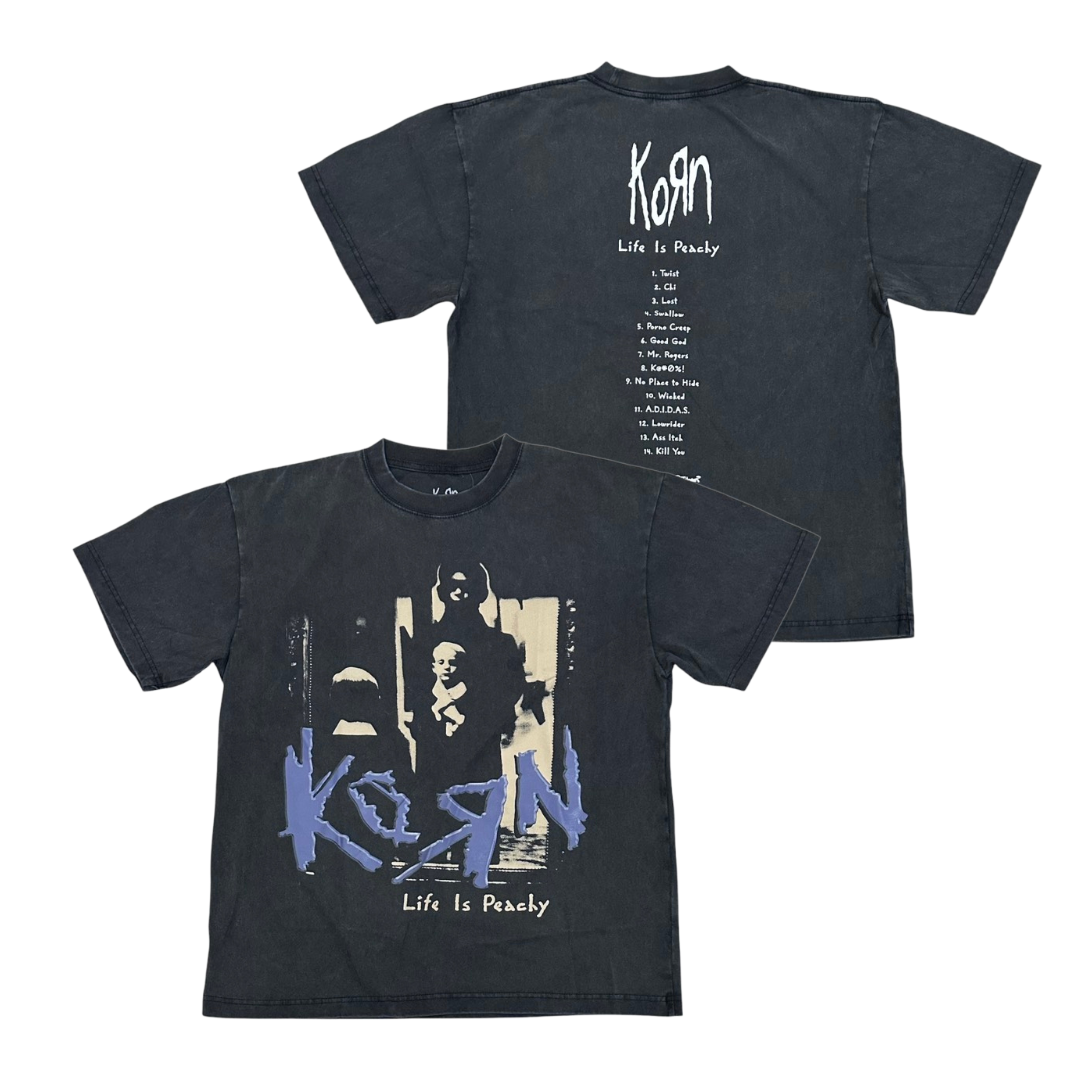 KORN Short Sleeve Shirt: Life is Peachy Vintage Washed (Oversized)