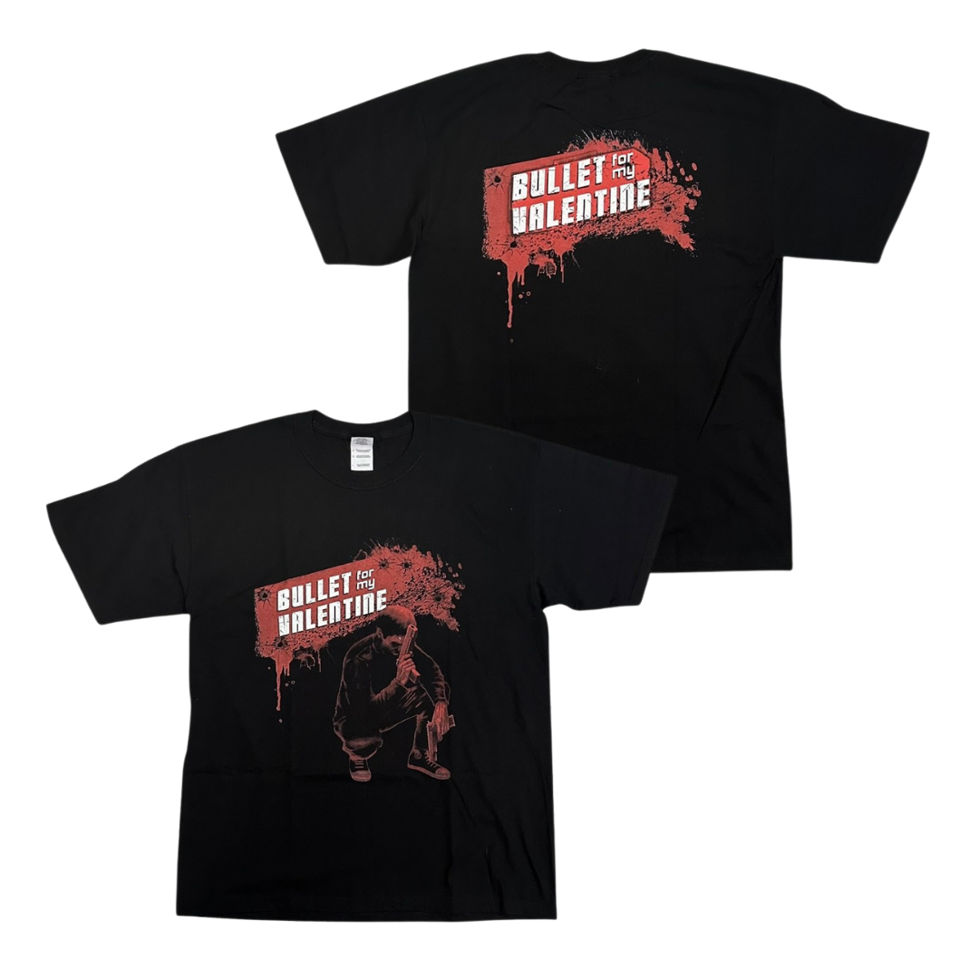 BULLET FOR MY VALENTINE Short Sleeve T-Shirt: Red Kneeling (Vinrage Dead Stock)