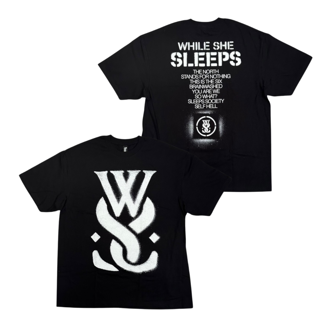 WHILE SHE SLEEPS Short Sleeve T-Shirt: Distressed Emblem