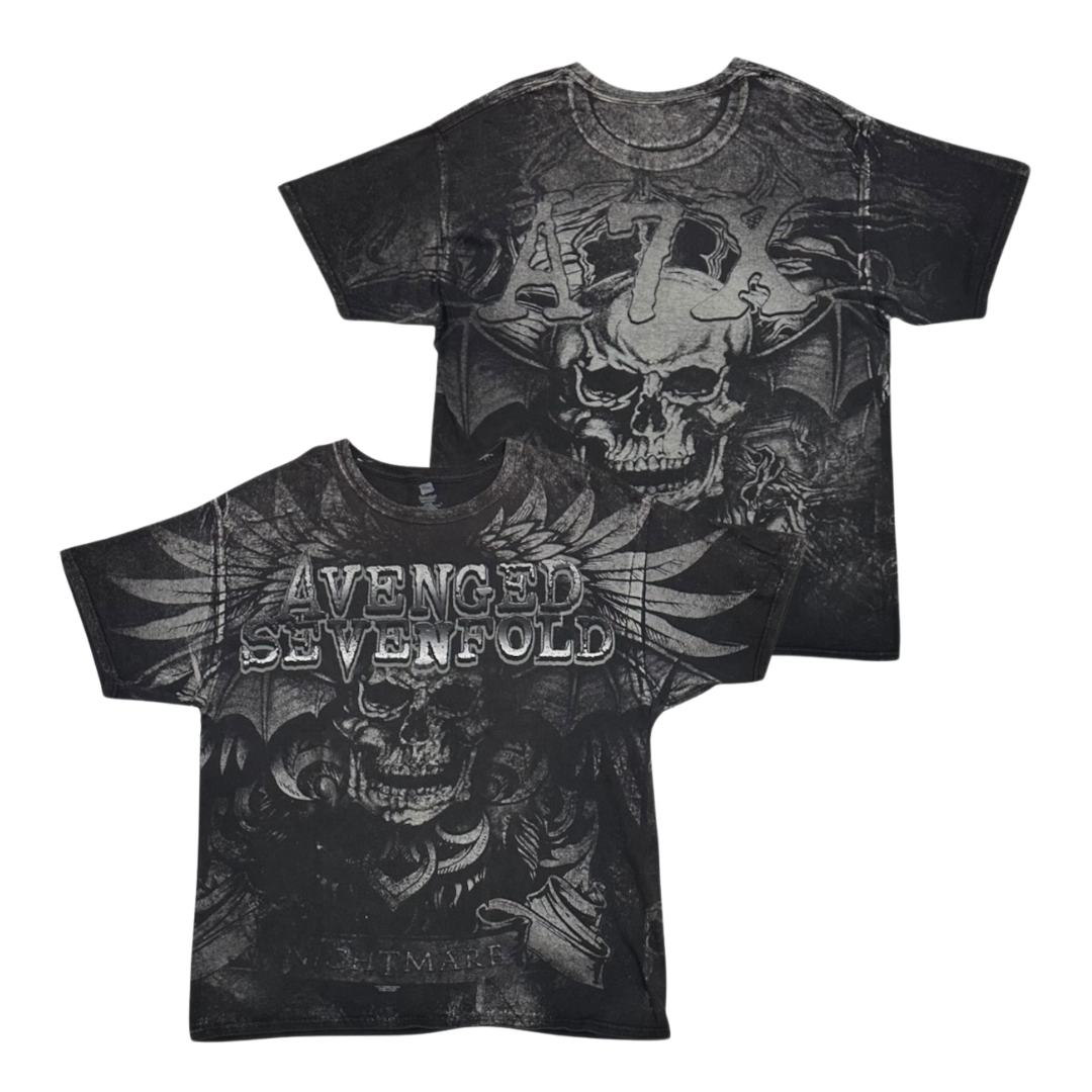 AVENGED SEVENFOLD Short Sleeve T-Shirt: Evil Skull Allover