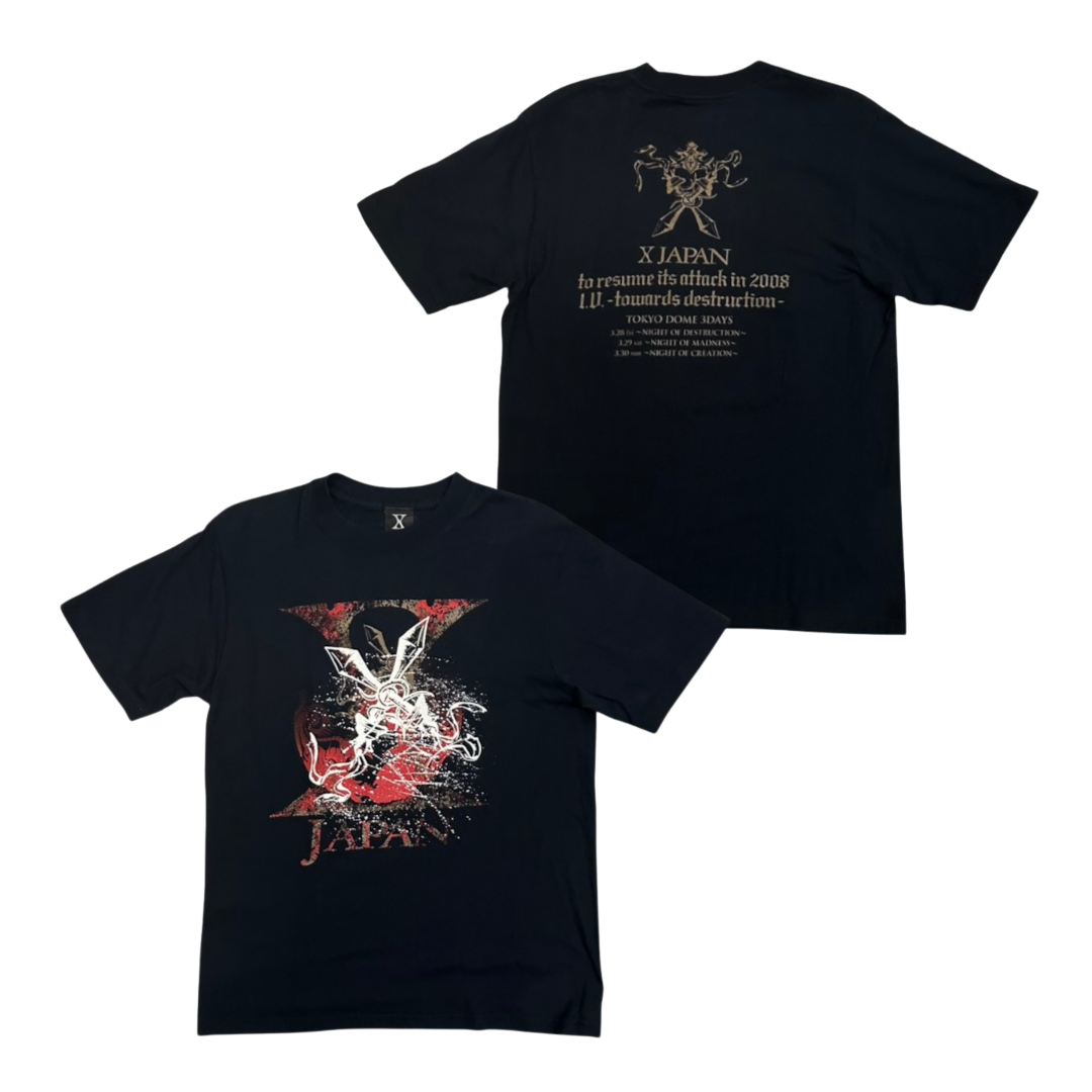 X JAPAN Short Sleeve T-Shirt: X JAPAN to resume its attack in 2008 I.V. ~towards destruction~